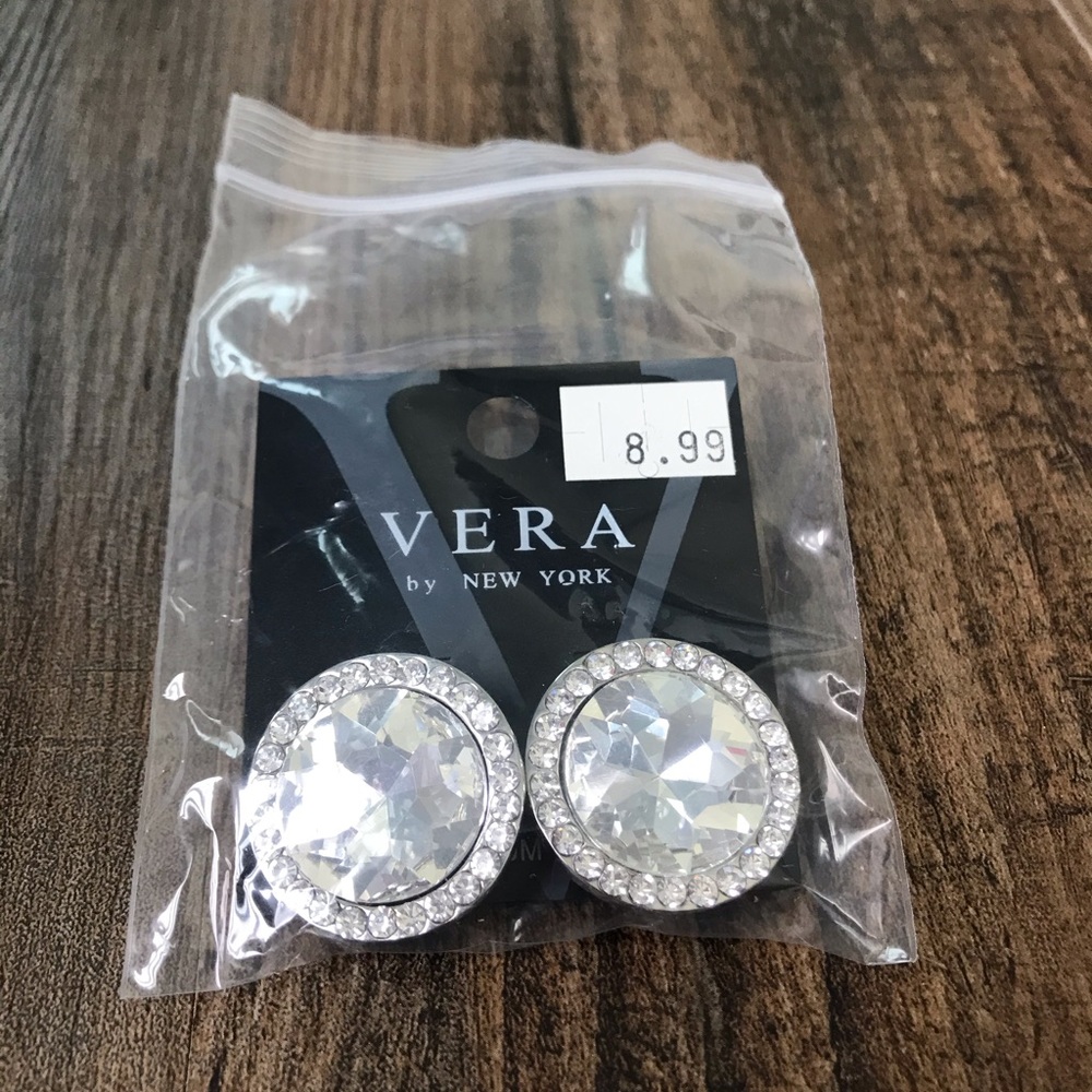 Large round crystal earrings